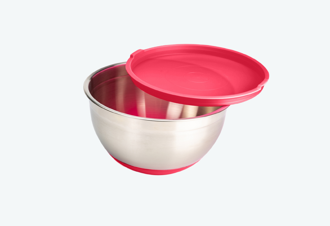 Миска с крышкой MIX красная 4.2л 