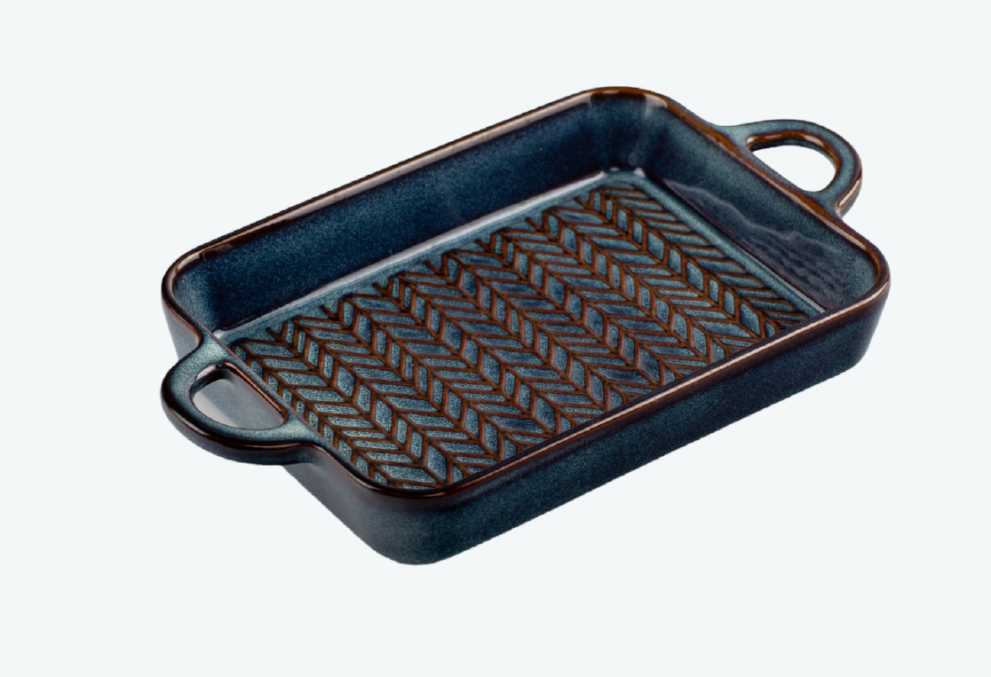 Форма для запекания керамическая ГЛЕЙЗ/GLAZE 26.5x15x3,5см прямоугольная 