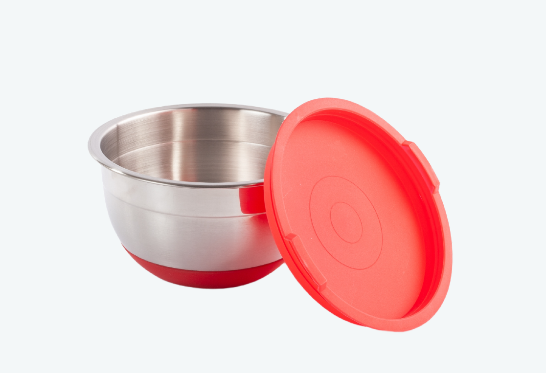 Миска с крышкой MIX красная 1.4л 