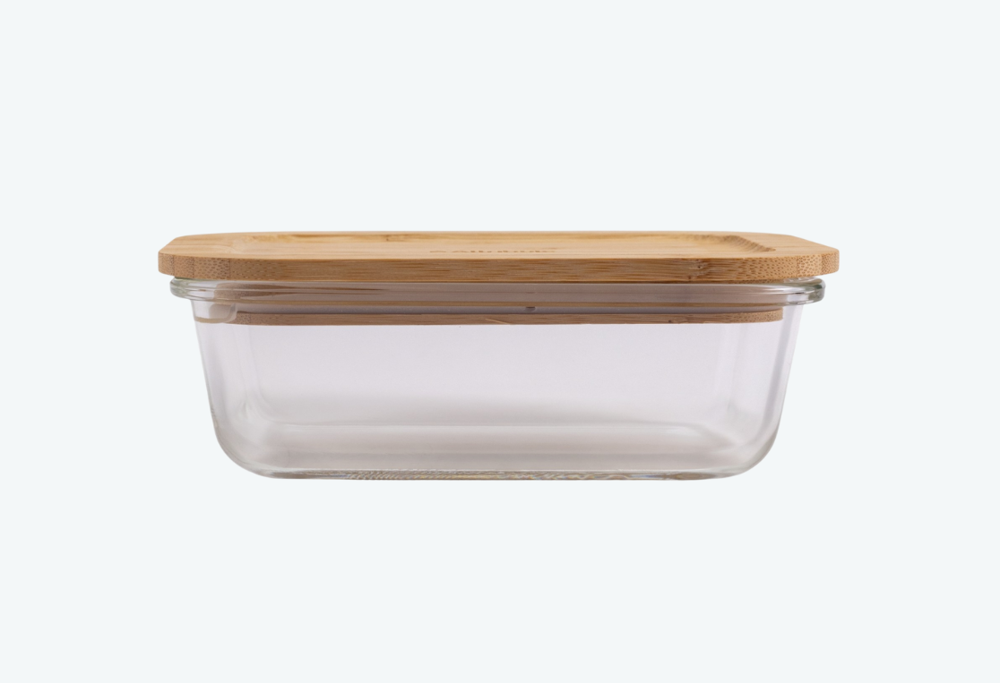 Контейнер из боросиликатного стекла с бамбуковой крышкой BAMBOO TOUCH 640мл 