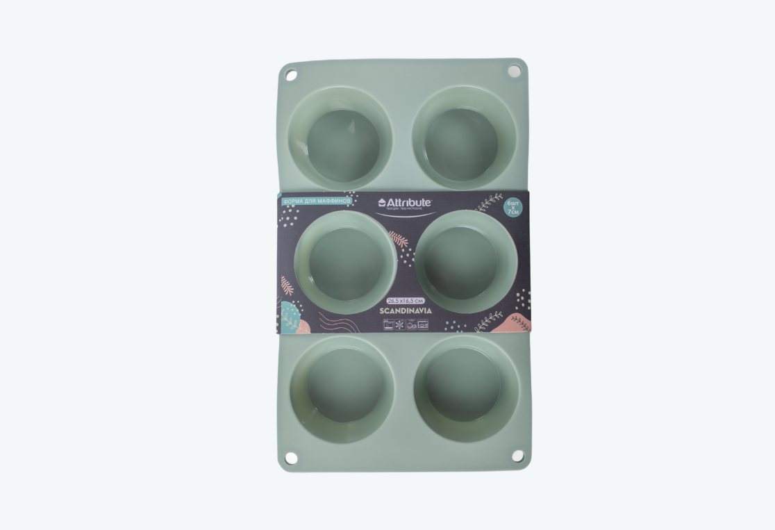 Форма для запекания и выпечки силиконовая SCANDINAVIA 6 маффинов 