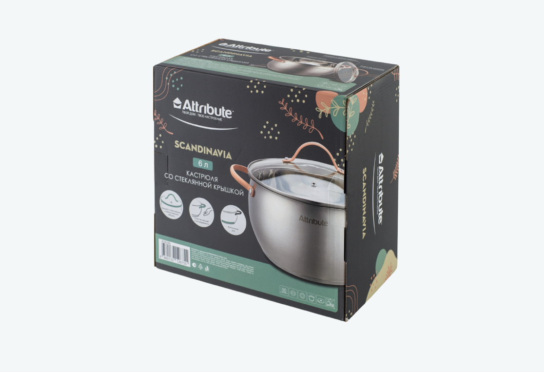 Кастрюля с крышкой SCANDINAVIA 6л 24см 