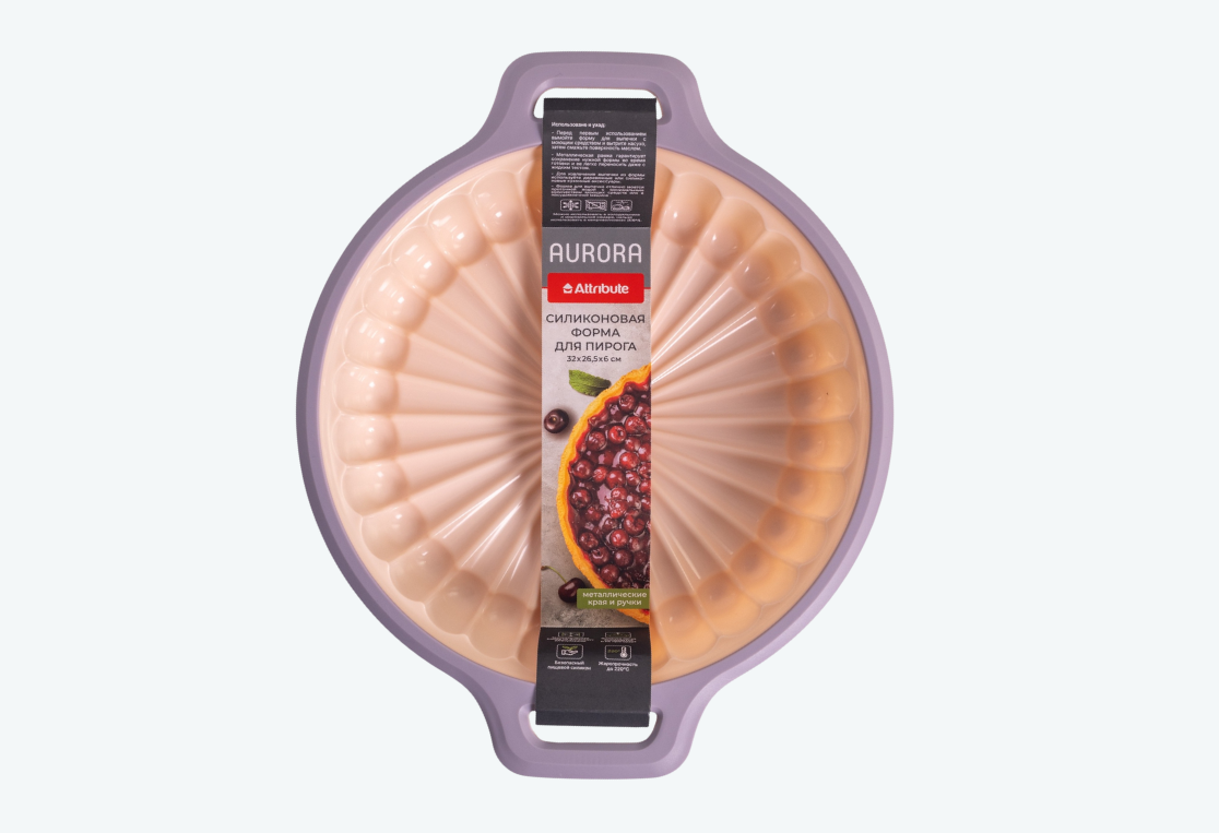Форма для выпечки бисквита AURORA 32х26,5х6см силиконовая с металлической рамкой фигурная 