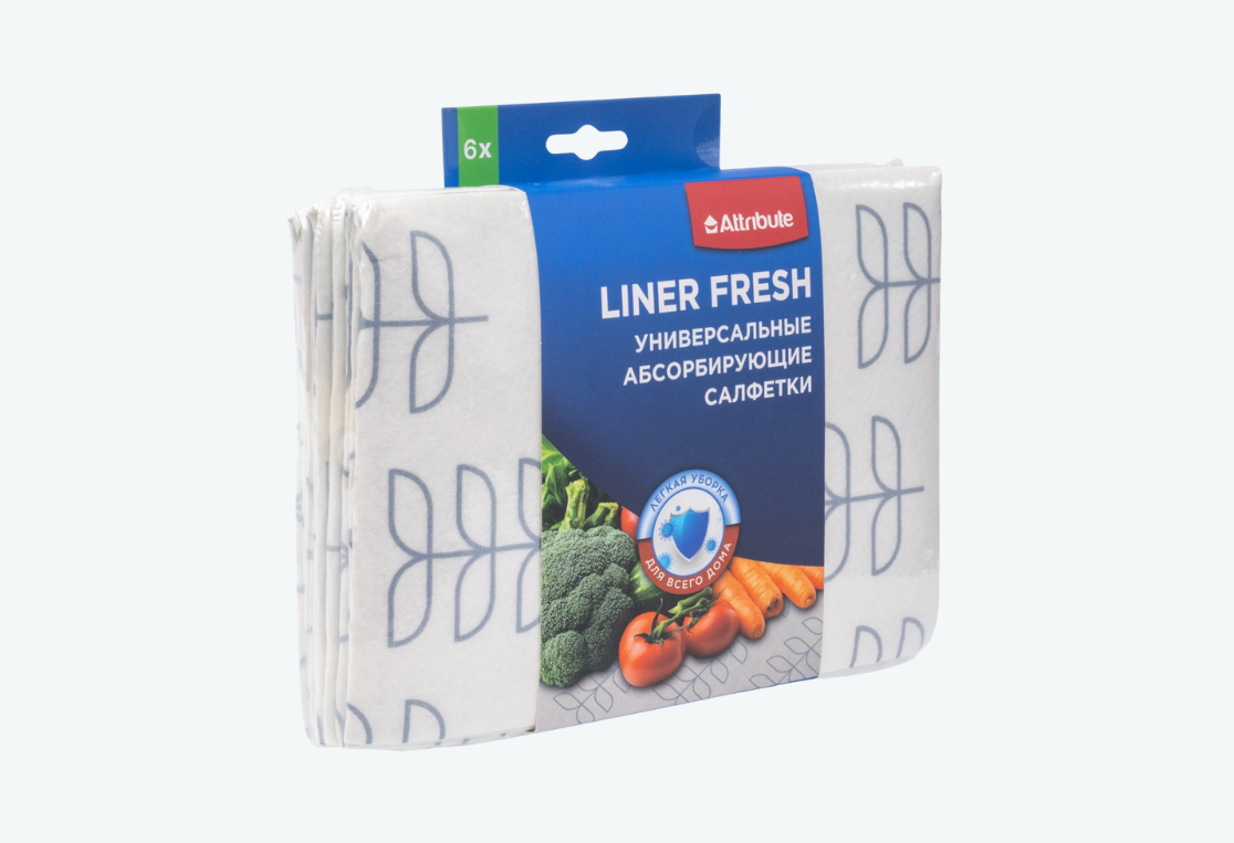 Набор салфеток абсорбирующих ЛАЙНЕР ФРЭШ/LINER FRESH универсальных 6шт 
