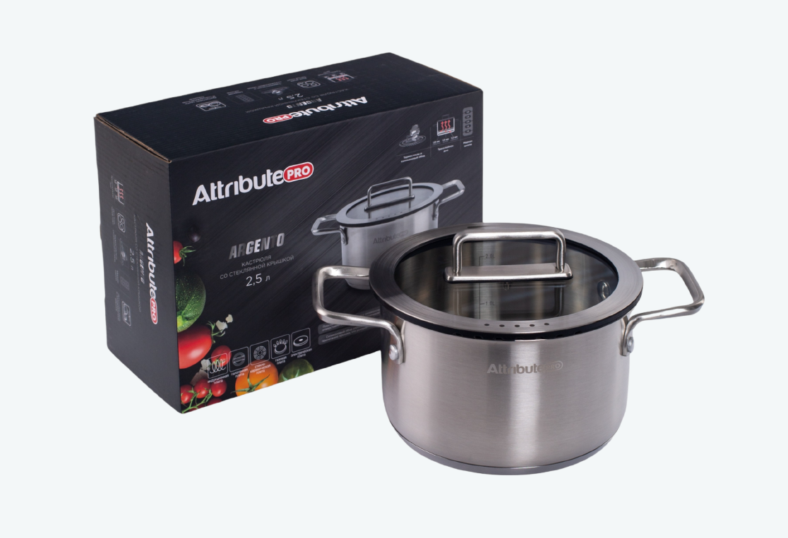 Кастрюля ARGENTO 2.5л 18см индукция 