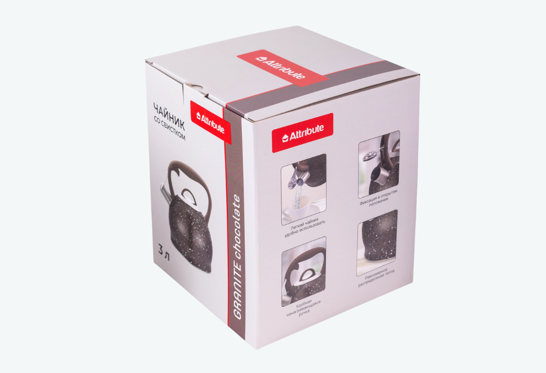 Чайник GRANITE chocolate 3л со свистком 