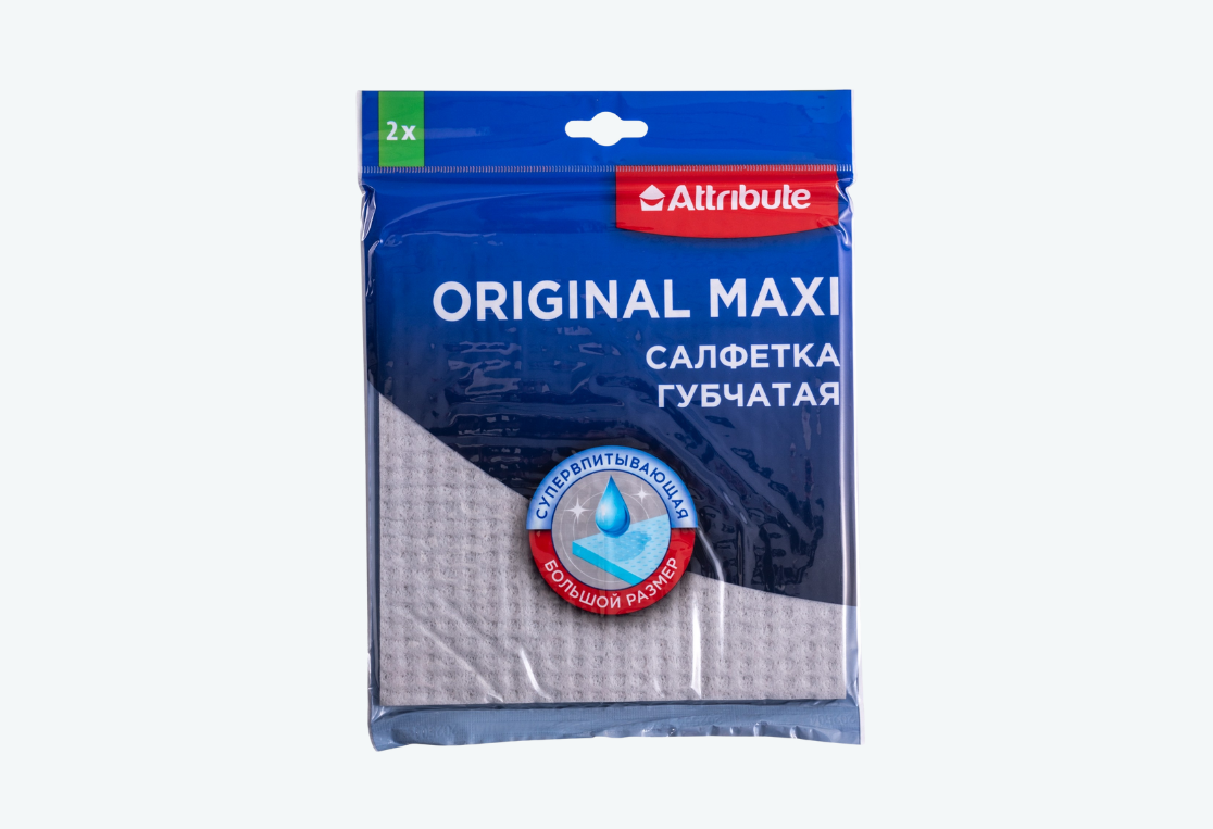 Салфетка губчатая ОРИДЖИНАЛ МАКСИ/ORIGINAL MAXI 2шт 18x20см 
