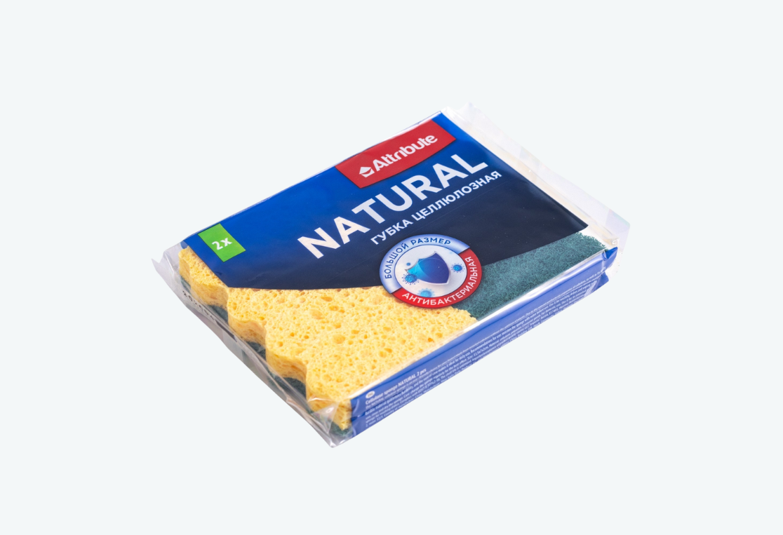 Губка NATURAL целлюлозная 2шт 