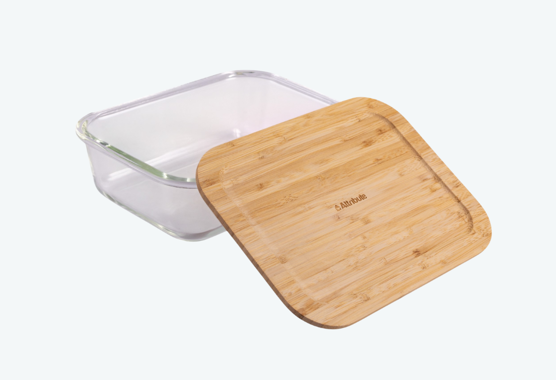 Контейнер из боросиликатного стекла с бамбуковой крышкой БАМБУ ТАЧ/BAMBOO TOUCH 1520мл 