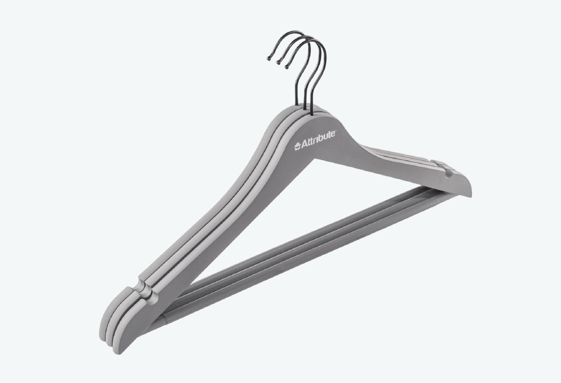 Набор вешалок универсальных РАББЭР ГРЭЙ/RUBBER GREY 3шт 44см 