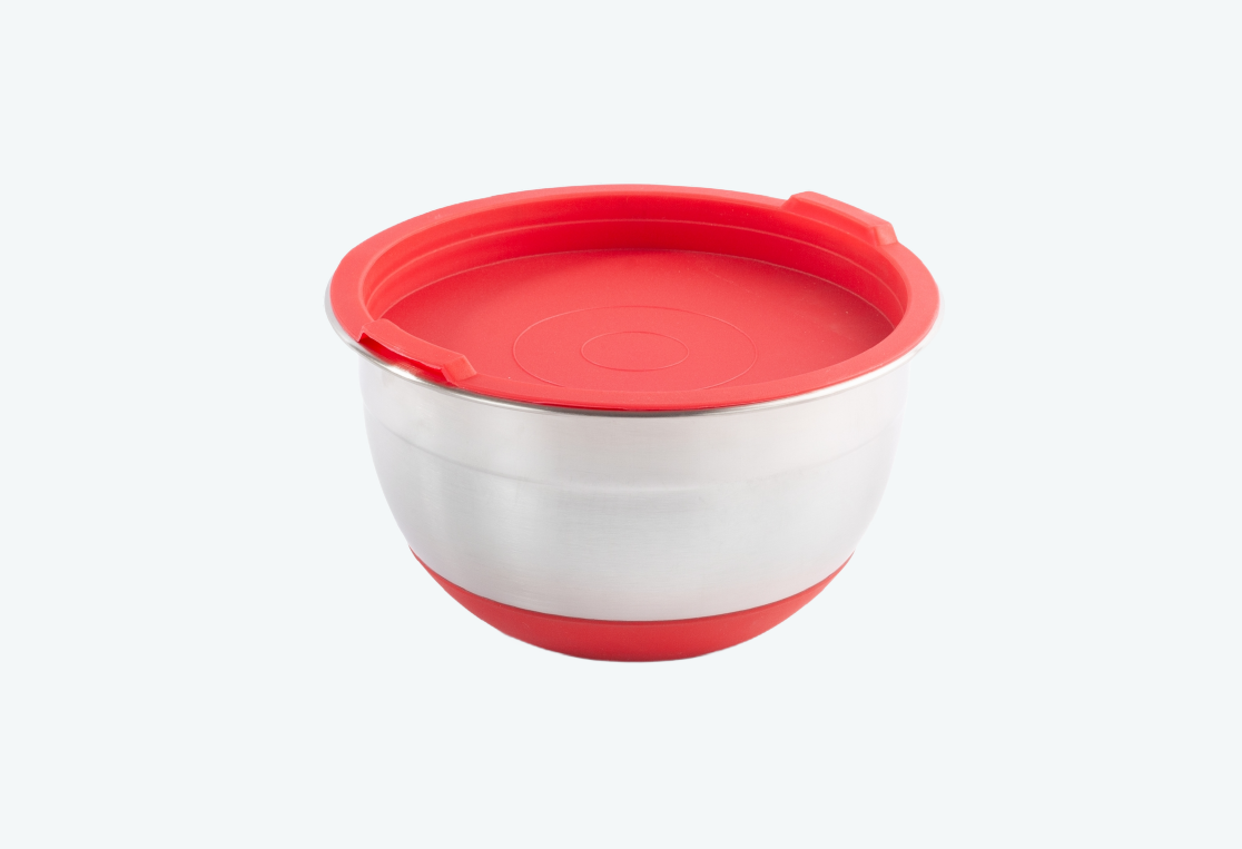 Миска с крышкой MIX красная 1.4л 