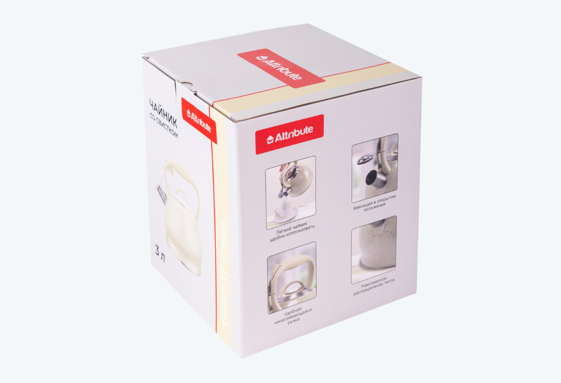 Чайник GRANITE cream 3л со свистком 