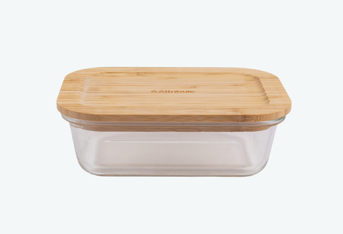 Контейнер из боросиликатного стекла с бамбуковой крышкой BAMBOO TOUCH 640мл 