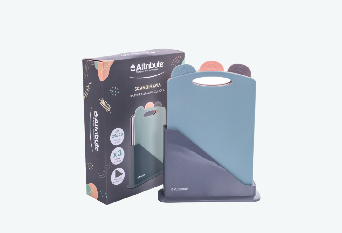 Набор досок разделочных SCANDINAVIA 3шт на подставке 