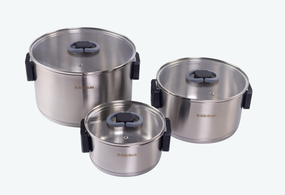 Набор кастрюль FOLDAWAY 3шт (1.3л + 3л + 6л) 