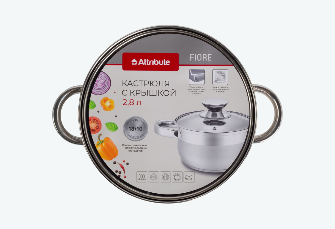 Кастрюля ФИОРЕ/FIORE 2.8л 