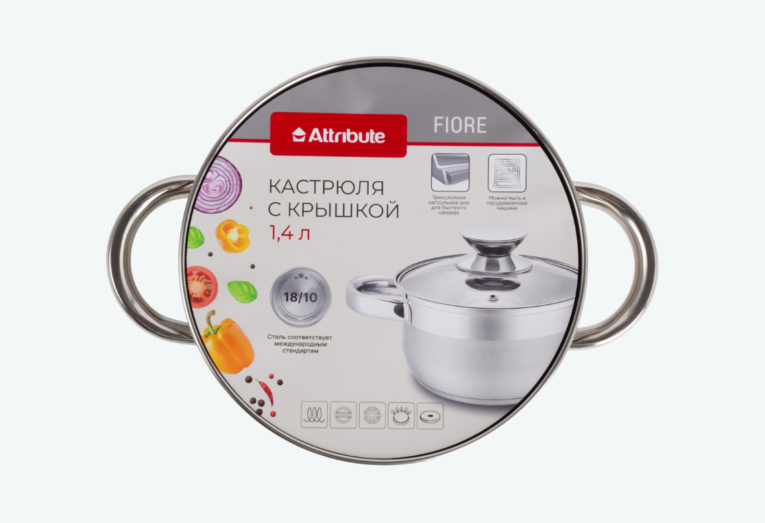 Кастрюля ФИОРЕ/FIORE 1.4л 