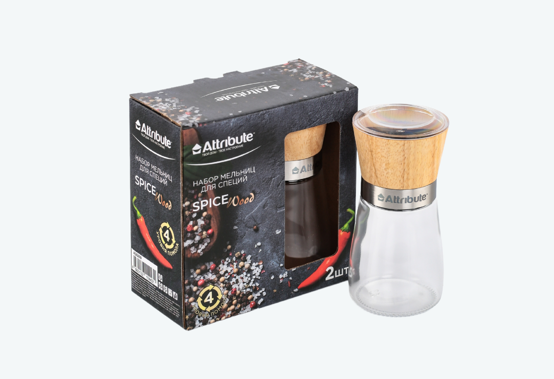 Набор мельниц для специй СПАЙС ВУД/SPICE WOOD, 2шт 