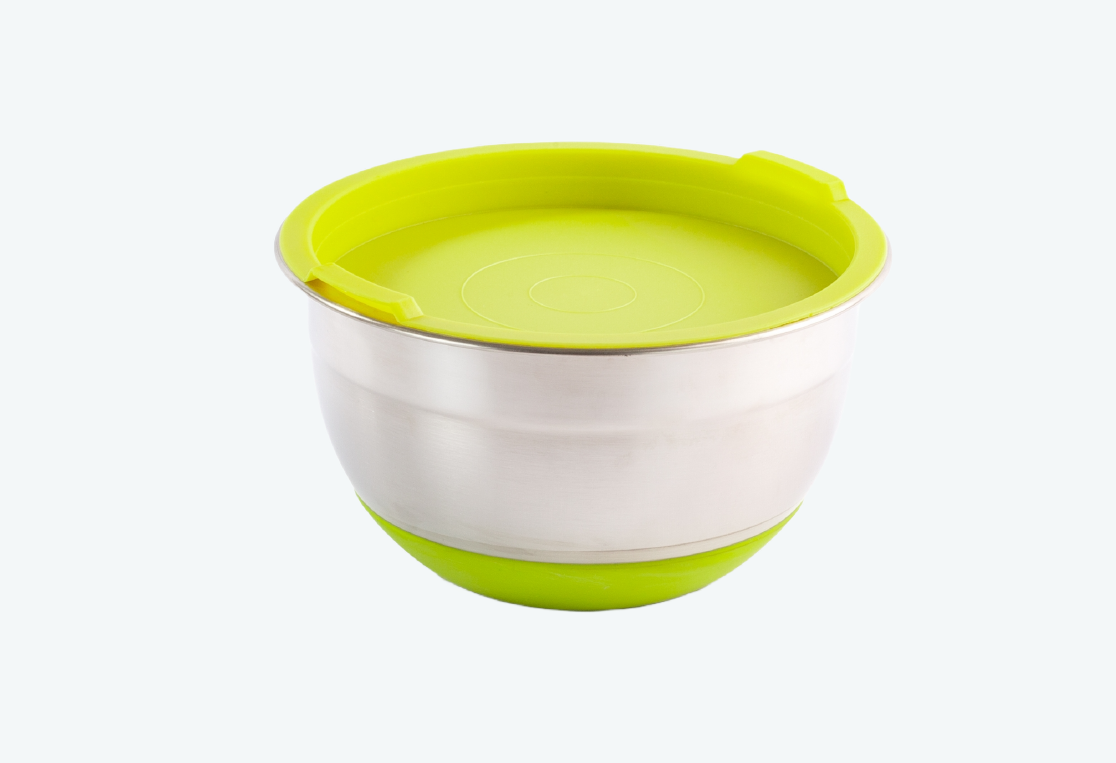 Миска с крышкой MIX зеленая 1.4л 