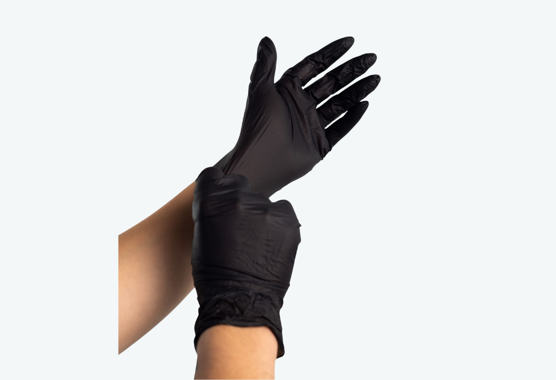 Перчатки NITRILE GUARD одноразовые нитриловые S/M 10шт черные 