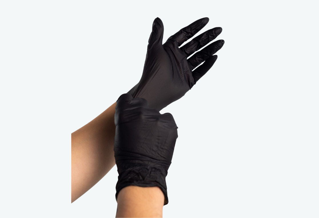 Перчатки НАЙТРАЙЛ ГАРД/NITRILE GUARD одноразовые нитриловые S/M 40шт черные 