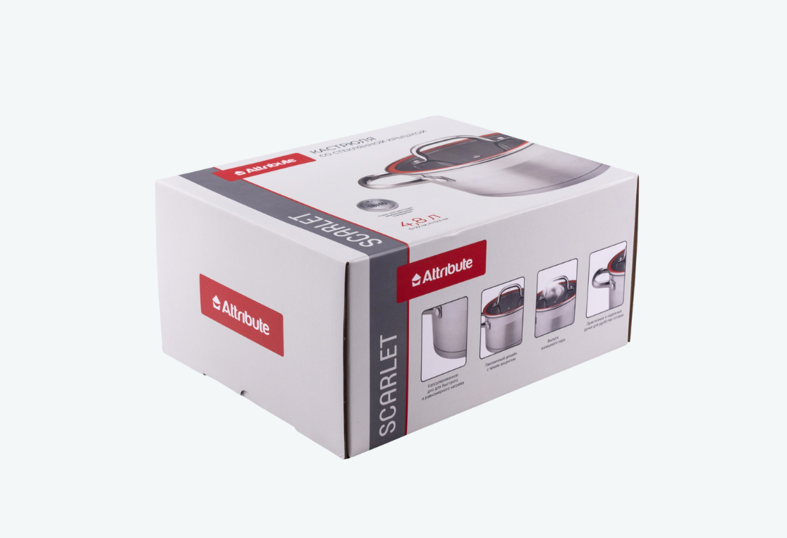 Кастрюля SCARLET 4.8л 22см 