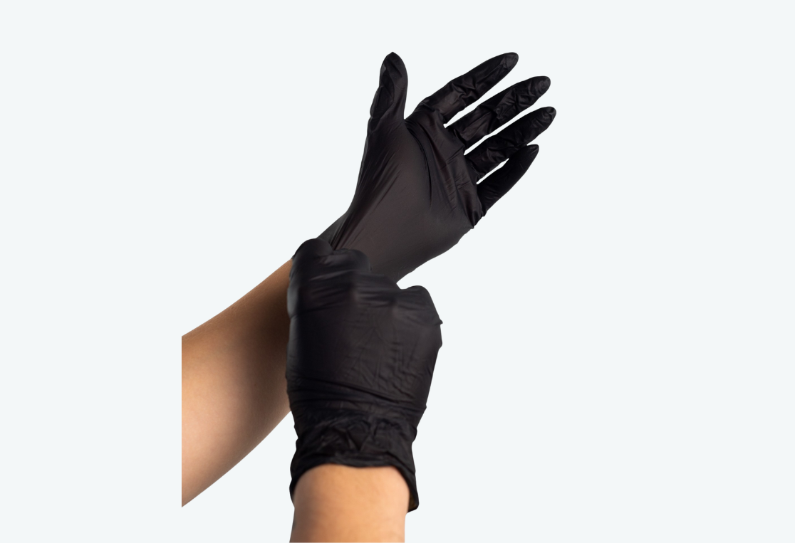 Перчатки NITRILE GUARD одноразовые нитриловые M/L 10шт черные 